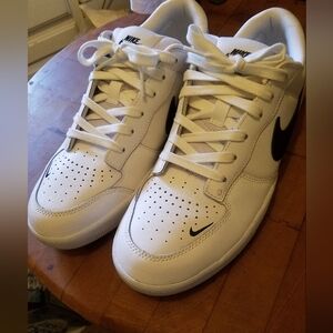 Nike SB Force 58 Premium Men's 12 White Black Shoes Sneakers